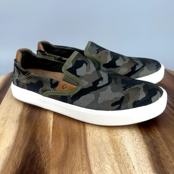 OluKai Lae'ahi Pa'i Camo Slip On Loafers Men's Sz 10.5 Casual Comfortable Shoes